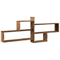 Wandschap 167,5x18x68 cm bewerkt hout oud houtkleurig - thumbnail