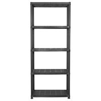 VidaXL Opbergrek 5-laags 71x38x170 cm kunststof zwart - thumbnail