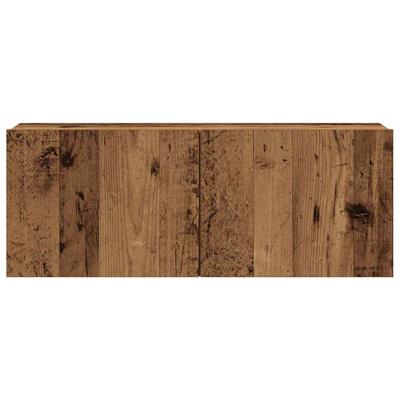 7-delig Tv-meubelset wandmontage bewerkt hout oud houtkleurig