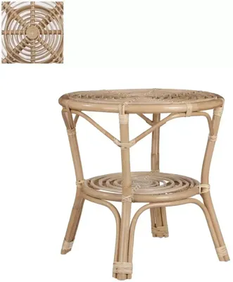 Mica Decorations bijzettafel rotan zambia 55x56cm lichtbruin