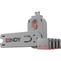 Lindy USB Port Blocker - Pack 4, Colour Code: Pink - thumbnail