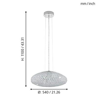 Eglo Kristallen hanglampClemente 54cm metaalgrijs - 95287