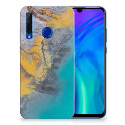 Honor 20 Lite | TPU | Siliconen hoesje | Marble Blue Gold Honor 20 Lite | TPU | Siliconen hoesje | Marble Blue Gold
