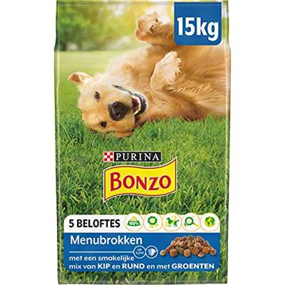 Purina Bonzo Menubrokken hondenvoer met kip/rundsmaak 15 kg