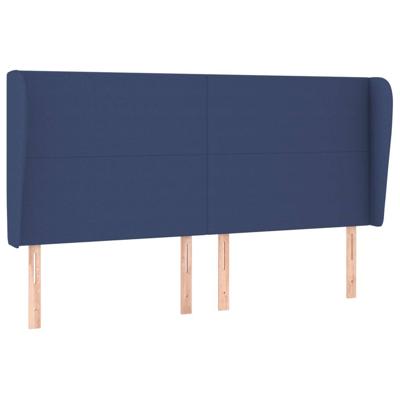Hoofdbord met randen 183x23x118/128 cm stof blauw