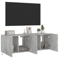 Tv-wandmeubels met LED-verlichting 2 st 60x35x41 cm betongrijs - thumbnail