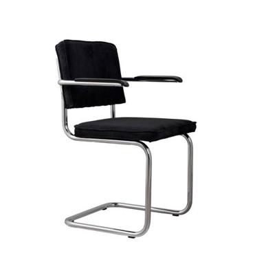 Zuiver Eetkamerstoel 'Ridge' Ribstof, kleur Zwart