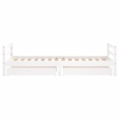 Kinderbedframe met lades 90x190 cm massief grenenhout wit Kinderbedframe met lades 90x190 cm massief grenenhout wit