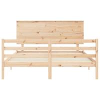 Bedframe met hoofdbord massief hout - thumbnail