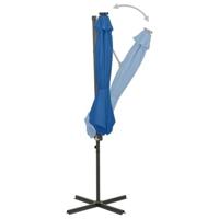 VidaXL Zweefparasol met paal en led-verlichting 300 cm azuurblauw - thumbnail