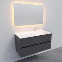 Badkamermeubel Solid Surface BWS Oslo 100x46 cm Rechts Mat Antraciet (met 1 kraangat) - thumbnail
