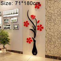 Creatieve vaas 3D acryl stereo muur stickers TV achtergrond muur corridor Home Decoratie grootte: 71x180x5cm - thumbnail