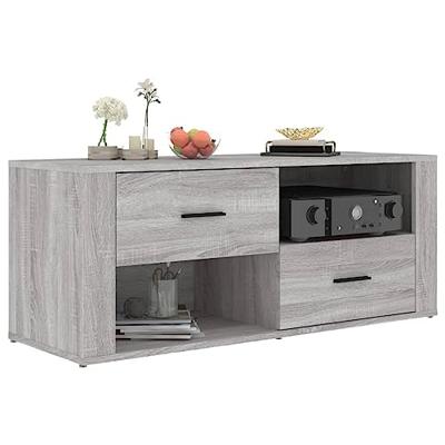Tv-meubel 100x35x40 cm bewerkt hout grijs sonoma eikenkleurig