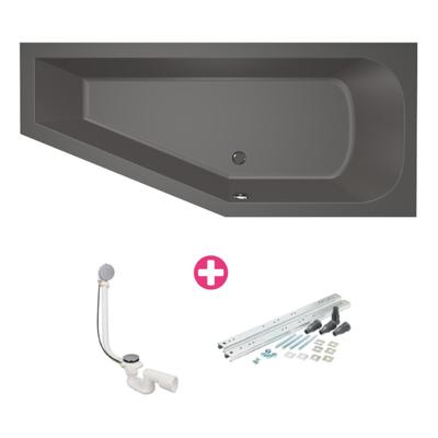 Hoekbad Xenz Lagoon Compact 160x75x45 cm Rechts Antraciet Hoekbad Xenz Lagoon Compact 160x75x45 cm Rechts Antraciet