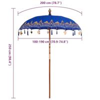 Parasol Anders Blauw x 250 cm - thumbnail