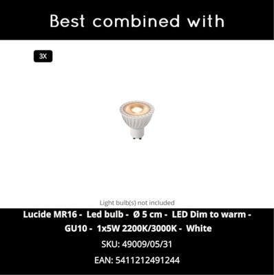 Lucide PUNCH - Plafondspot - Ø 21 cm - 3xGU10 - Wit