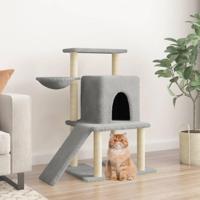 VidaXL Kattenmeubel met sisal krabpalen 96,5 cm lichtgrijs - thumbnail
