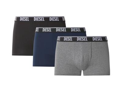 DIESEL Set van 3 heren boxers (Zwart/navy/grijs, L)