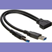 Delock USB 3.2 Gen 1 (USB 3.0) Adapter [2x USB 3.2 Gen 1 stekker A (USB 3.0) - 1x USB 3.2 Gen 1 stekker intern 19-polig (USB 3.0)] 83910 25.00 cm - thumbnail