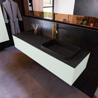 Badkamermeubelset Mondiaz Erin 150 cm met 1 Lade met RIDGE Wastafel Rechts Urban met 1 kraangat Greeploos Mat Greey - thumbnail