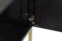 Tv-meubel DKD Home Decor Zwart Metaal Gouden Mangohout (147 x 40 x 51 cm) - thumbnail