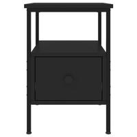 Nachtkastjes 2 st 34x36x50 cm bewerkt hout zwart - thumbnail