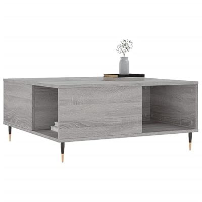 Salontafel 80x80x36,5 cm bewerkt hout grijs sonoma eikenkleurig