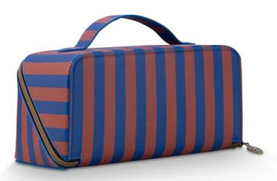Pip Studio Pip Studio Cyrille Cosmetic Bag Medium Stripe Blue 23.5x11x5x22cm