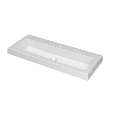 INK Dock Wastafel Polystone met 1 Kraangat - 1000x400x60 mm - Glans Wit