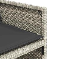 9-delige Tuinset met kussens poly rattan lichtgrijs - thumbnail
