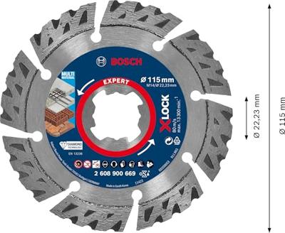 Bosch Accessoires Expert MultiMaterial X-LOCK diamantdoorslijpschijf 115 x 22,23 x 2,4 x 12 mm - 1 stuk(s) - 2608900669 Bosch Accessoires Expert MultiMaterial X-LOCK diamantdoorslijpschijf 115 x 22,23 x 2,4 x 12 mm - 1 stuk(s) - 2608900669