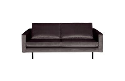 WOOOD Bank 2,5-zits 'Rodeo' Velvet, kleur Antraciet