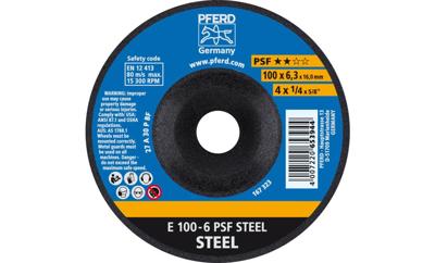PFERD TOOLS 62010634 E 100-6 PSF STEEL/16,0 Afbraamschijf gebogen Diameter 100 mm Boordiameter 16 mm Gietijzer, Staal, Gegoten staal 10 stuk(s) PFERD TOOLS 62010634 E 100-6 PSF STEEL/16,0 Afbraamschijf gebogen Diameter 100 mm Boordiameter 16 mm Gietijzer, Staal, Gegoten staal 10 stuk(s)
