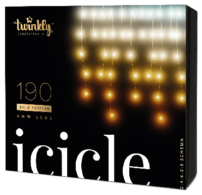 Mobiele kerstverlichting 190 AWW LEDs ijspegelverlichting Generation II Twinkly 5 meter - Twinkly Mobiele kerstverlichting 190 AWW LEDs ijspegelverlichting Generation II Twinkly 5 meter - Twinkly