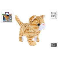 Take Me Home looppoes - knuffel poesje van 21 cm - miauwend en kwispelend - thumbnail