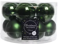 Kerstballen Glas Ø5cm Dennengroen 12st - thumbnail