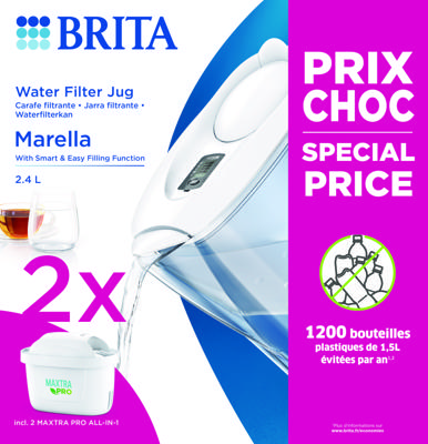 Brita Marella Waterfilterkan Wit + 2 Maxtra Filterpatronen Brita Marella Waterfilterkan Wit + 2 Maxtra Filterpatronen