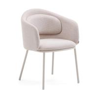 Kave Home Eetkamerstoel 'Minda' Chenille, kleur Beige - thumbnail