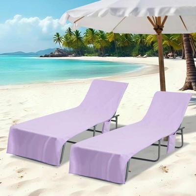 Ligbedhanddoeken 2 pcs Paars 210 x 75 cm Polyester en Polyamide