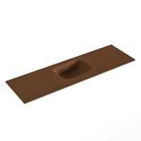 MONDIAZ LEX Rust solid surface inleg wastafel voor toiletmeubel 100cm. Positie wasbak midden - thumbnail