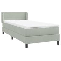 Boxspring met matras fluweel lichtgrijs 90x210 cm - thumbnail
