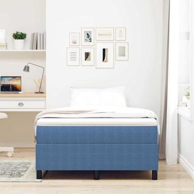Boxspring bed Blauw 120 x 200 cm Katoenen stof