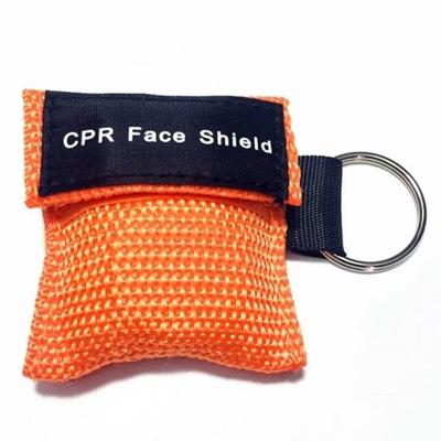 CPR Emergency face Shield masker sleutel ring ademhaling masker (oranje)