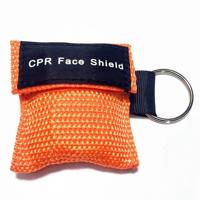 CPR Emergency face Shield masker sleutel ring ademhaling masker (oranje) - thumbnail