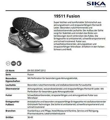 SIKA 19511 Fusion Schoen O1 Zwart - Maat 37 - 16.089.047.37