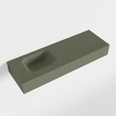 MONDIAZ LEX Army vrijhangende solid surface wastafel 90cm. Positie wasbak links