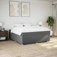 Boxspring met matras stof donkergrijs 180x200 cm - thumbnail