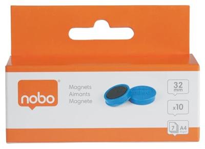 Magneet Nobo 32mm blauw 10 stuks