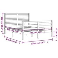 Bedframe met hoofdbord massief hout - thumbnail