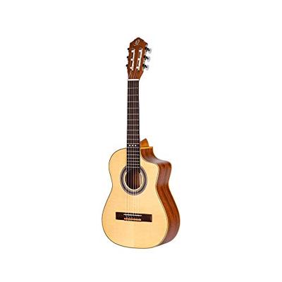 Ortega RQ38 Requinto Series Pro Natural 1/2-formaat klassieke gitaar met gigbag